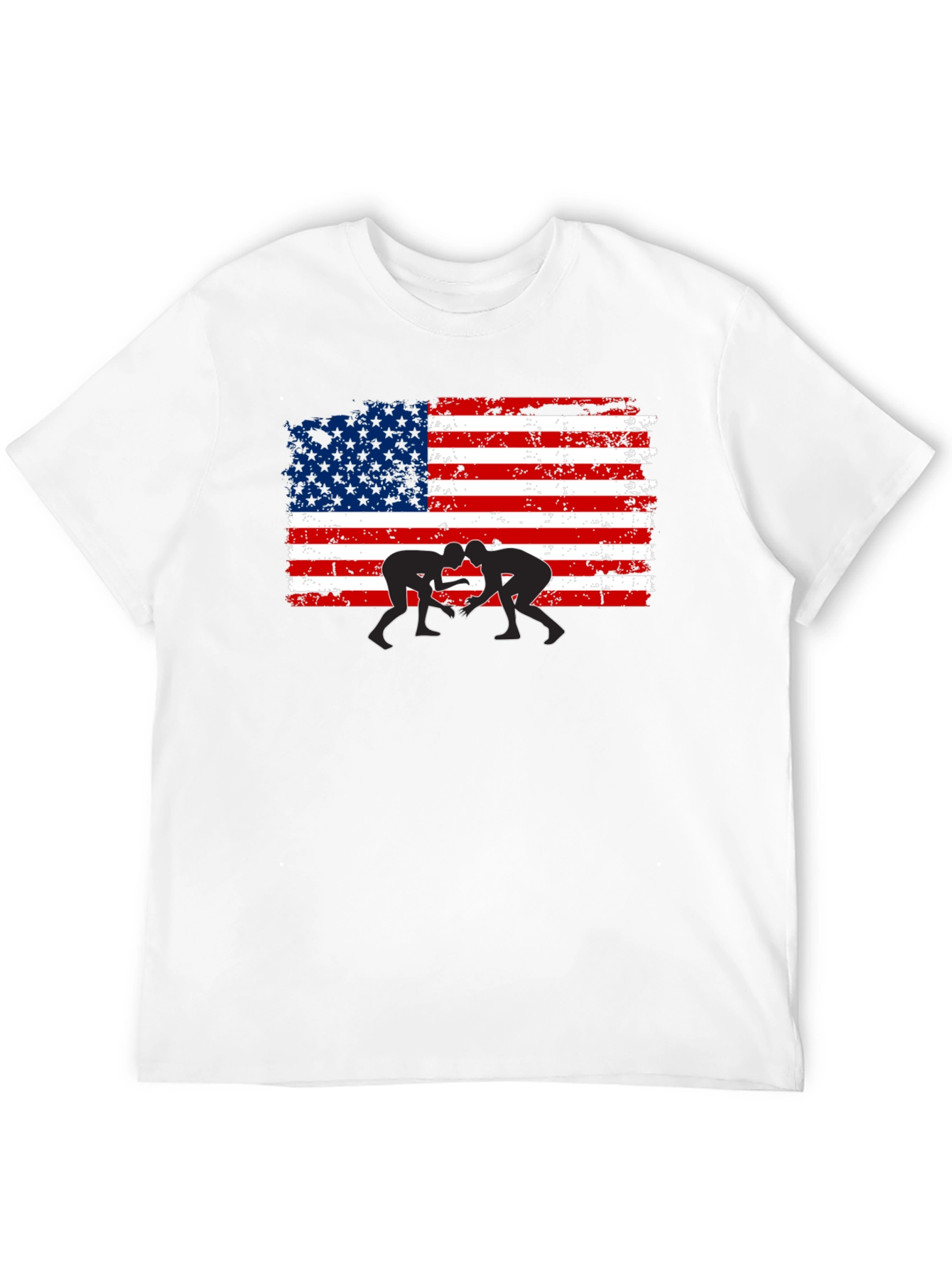 Wrestling USA Flag Graphic T-Shirt