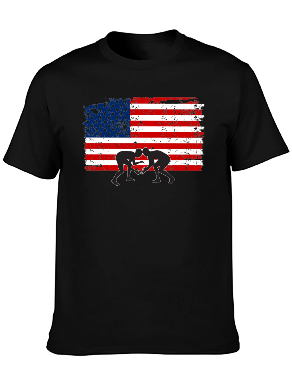 Wrestling USA Flag Graphic T-Shirt