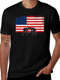 Wrestling USA Flag Graphic T-Shirt