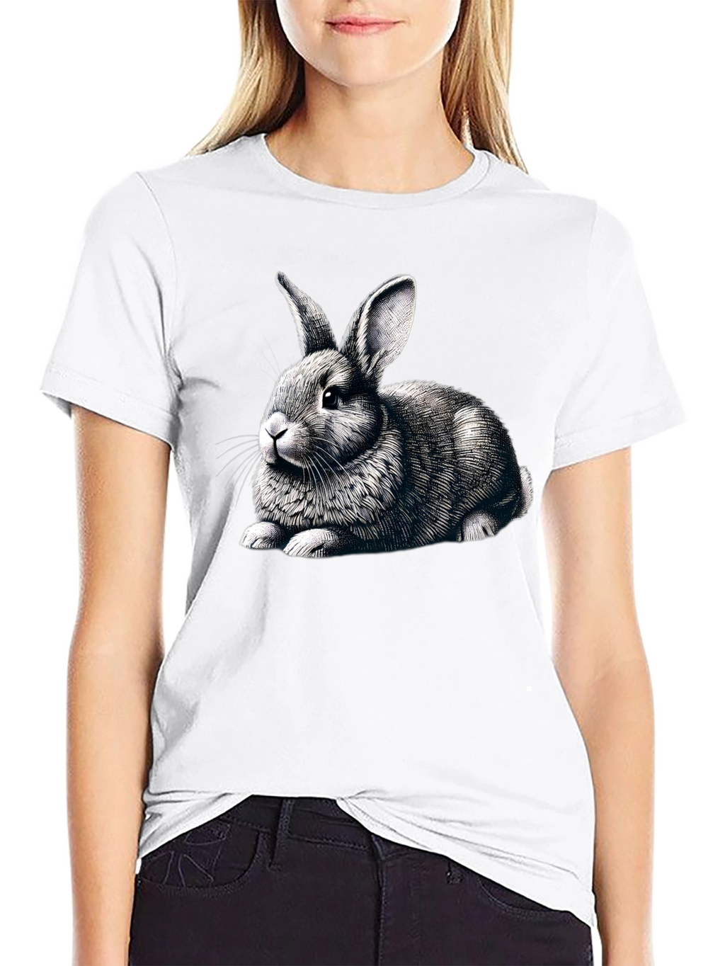 Black Rabbit Graphic Tee - Mens Casual Shirt