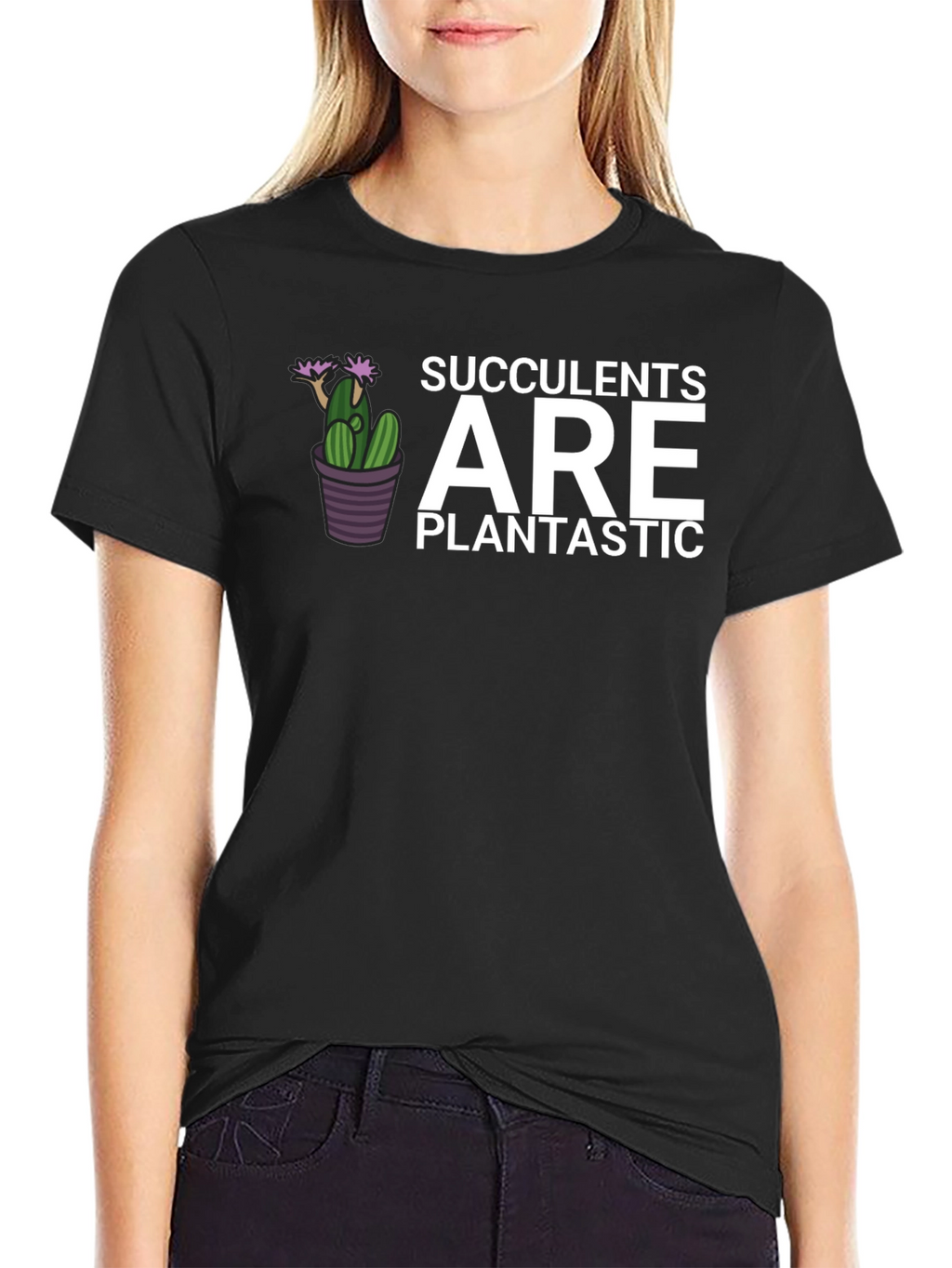 Succulents Are Plantastic T-Shirt - Black