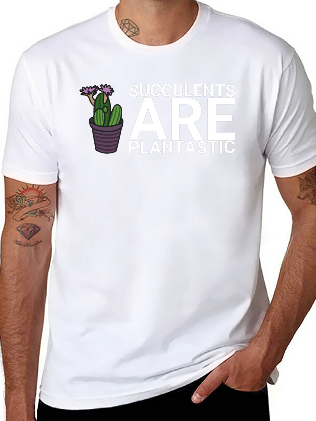 Succulents Are Plantastic T-Shirt - Black