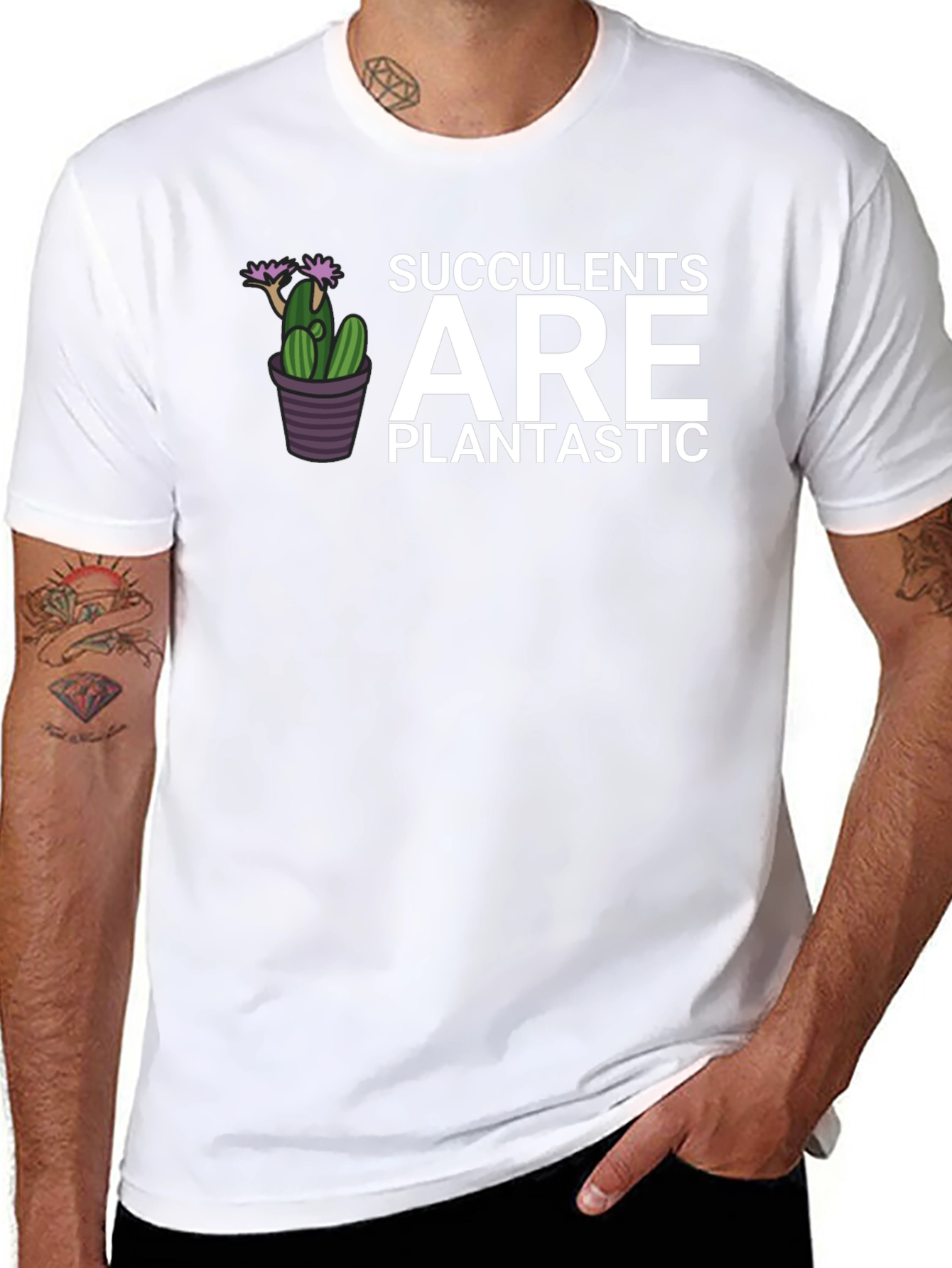 Succulents Are Plantastic T-Shirt - Black