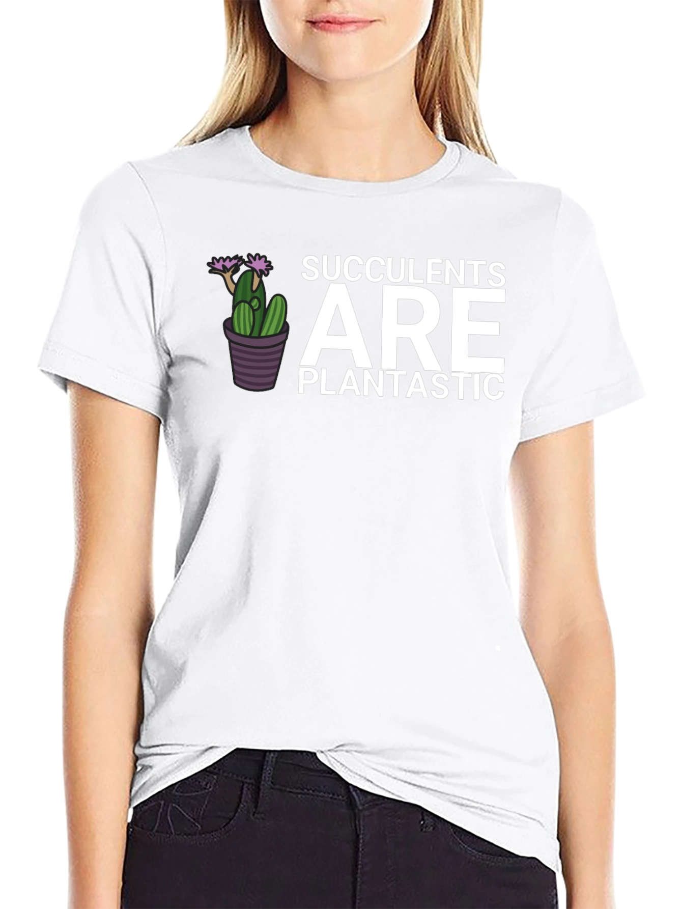 Succulents Are Plantastic T-Shirt - Black