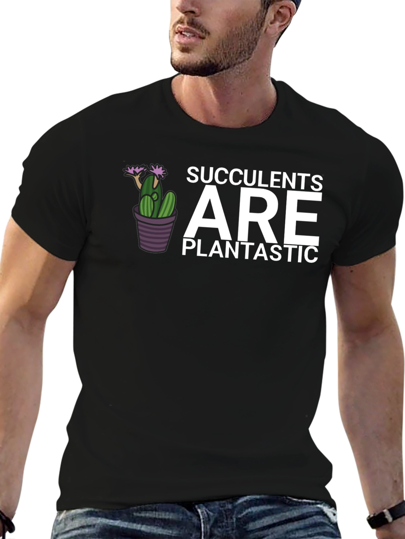 Succulents Are Plantastic T-Shirt - Black
