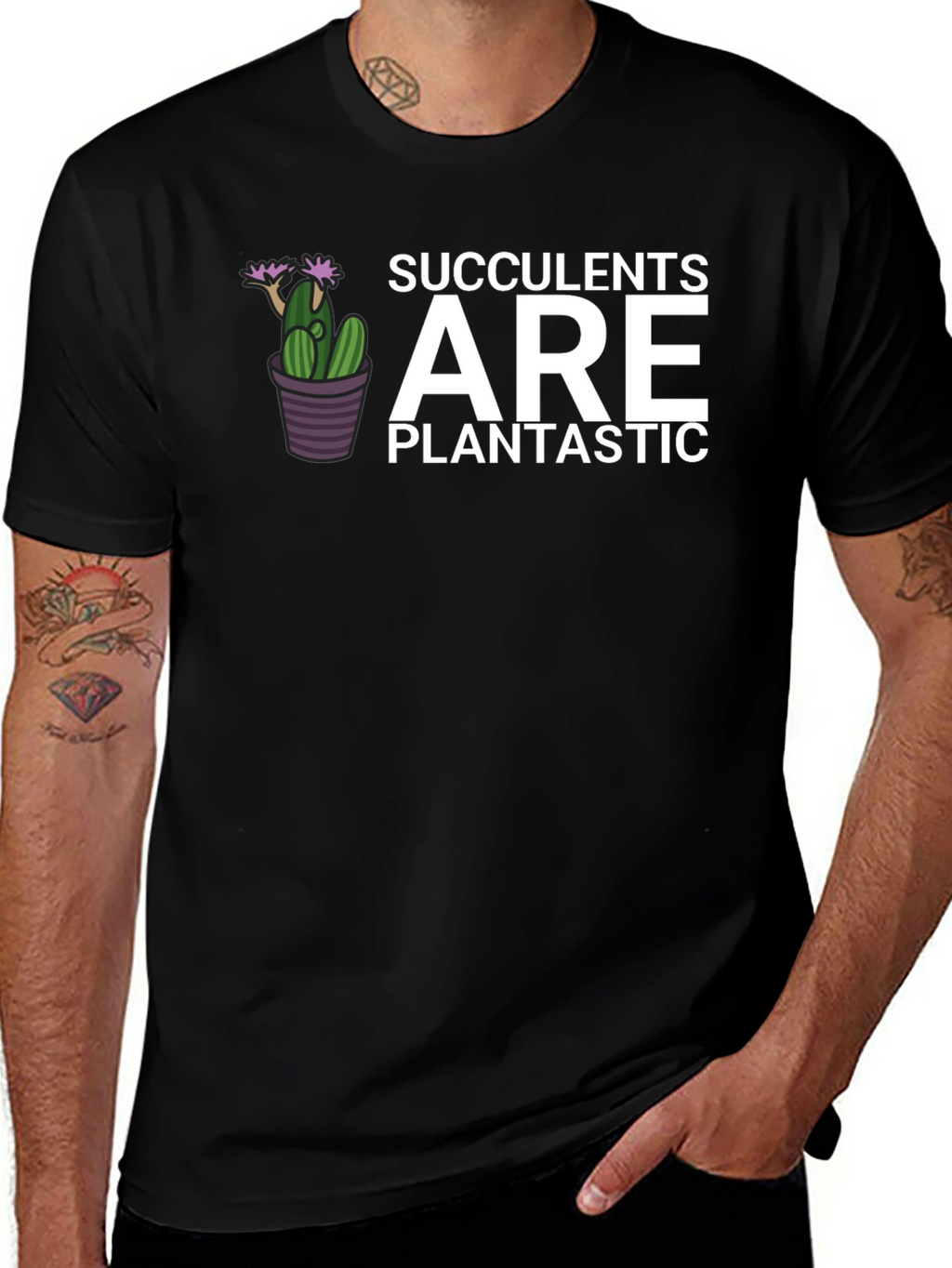 Succulents Are Plantastic T-Shirt - Black