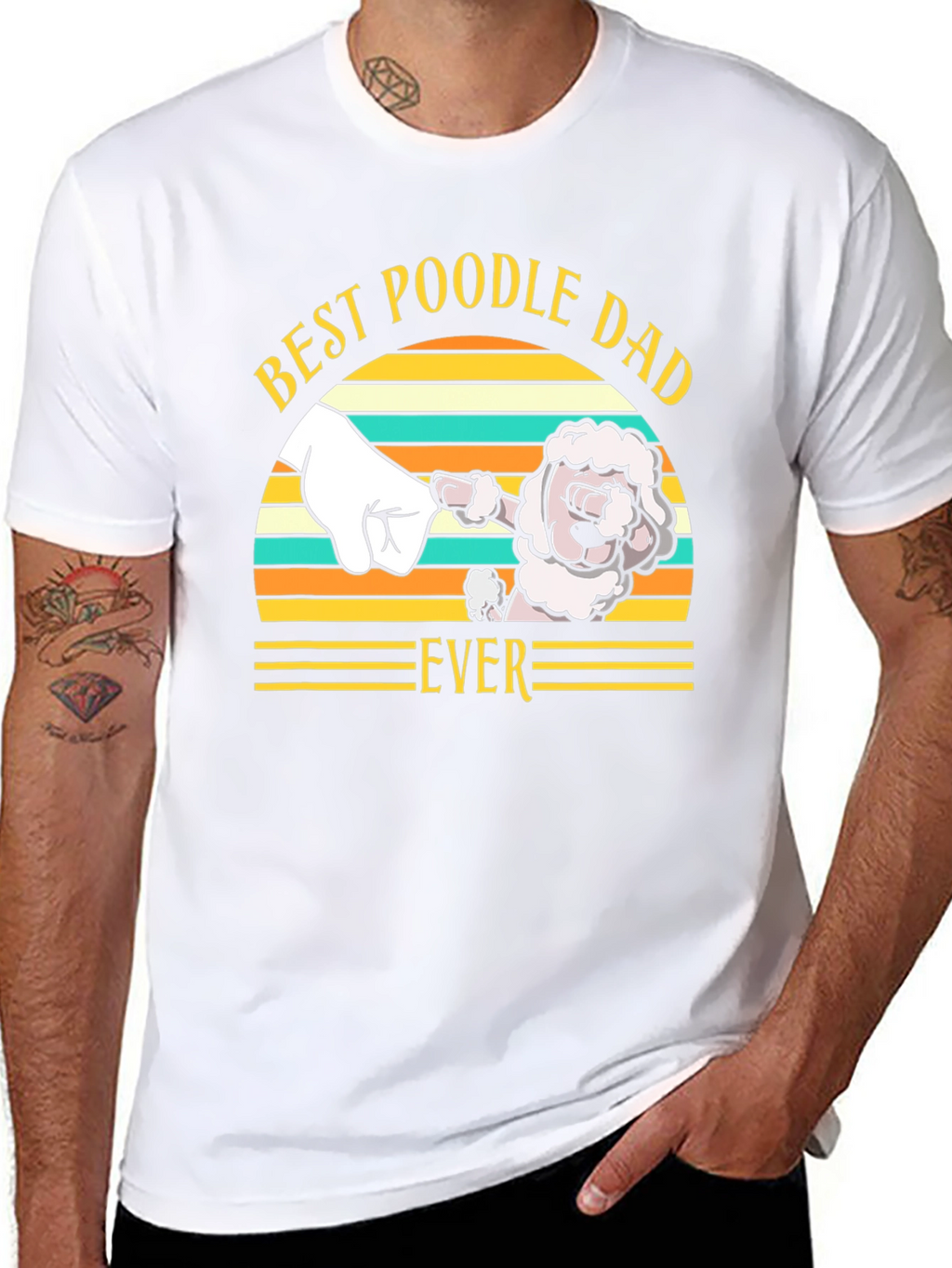 Best Poodle Dad Ever T-Shirt Dog Lover Tee