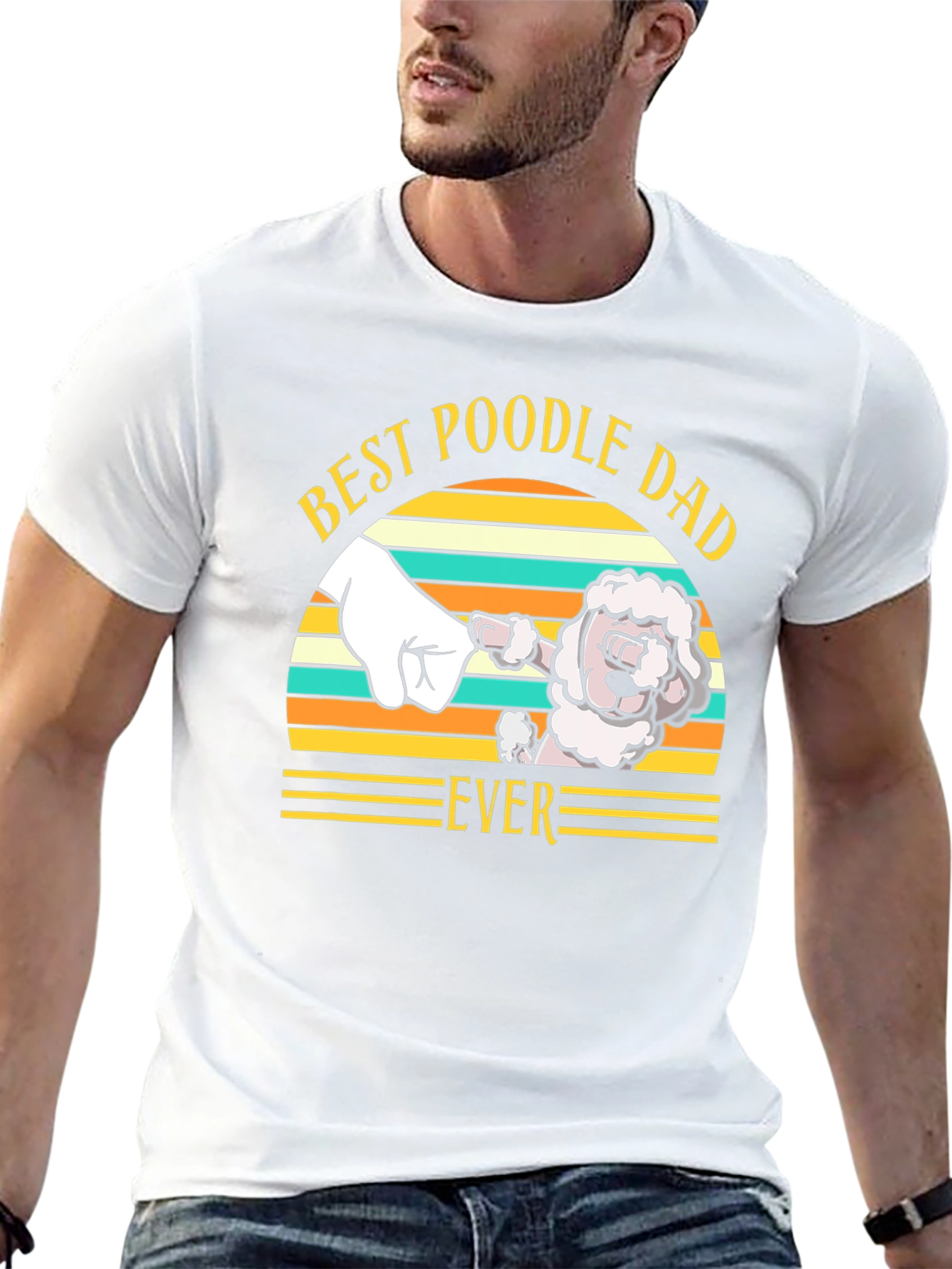Best Poodle Dad Ever T-Shirt Dog Lover Tee