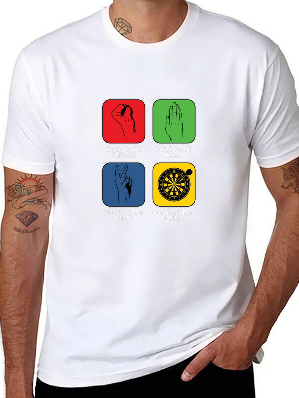 Rock Paper Scissors Darts Graphic Tee