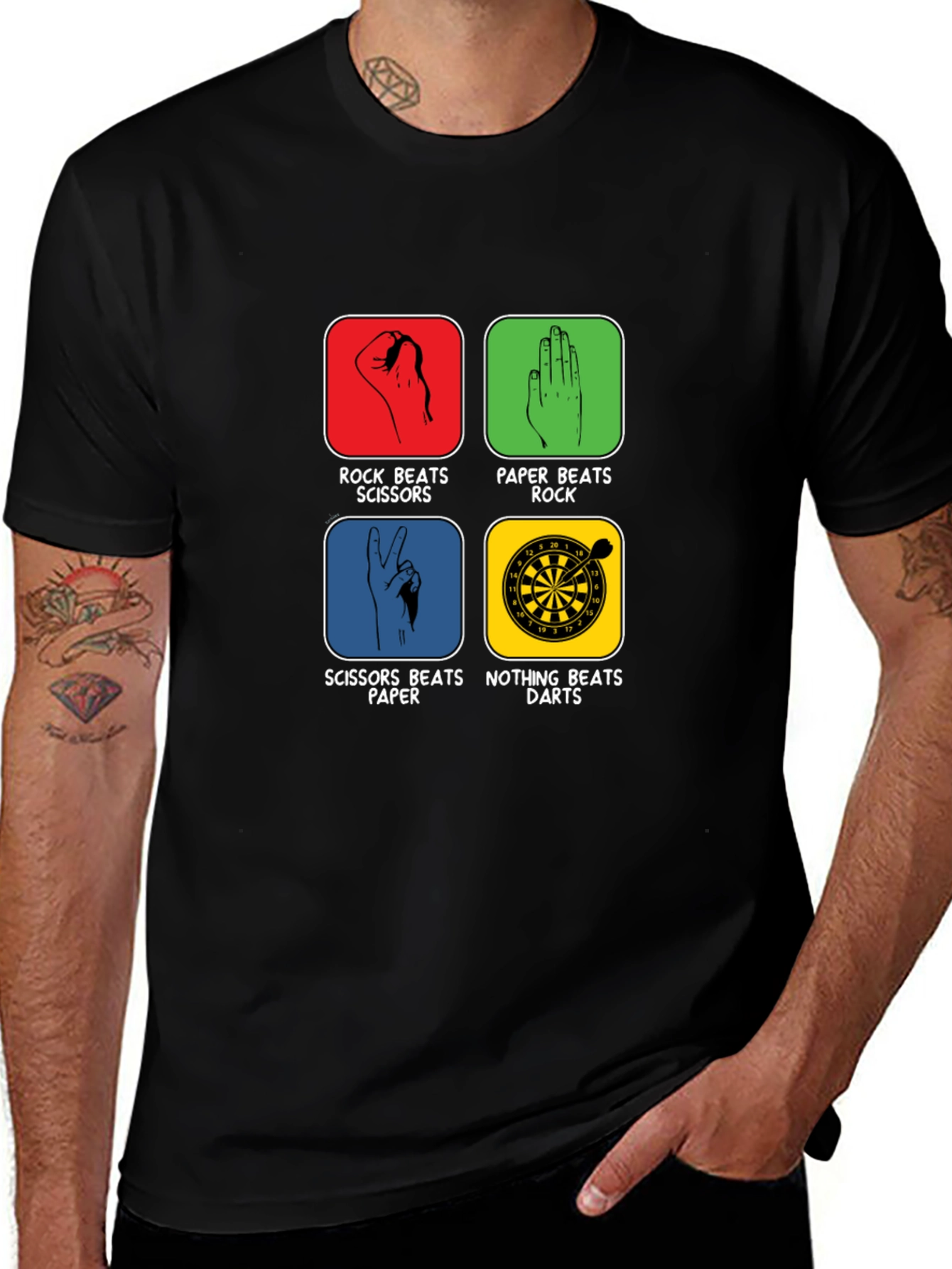 Rock Paper Scissors Darts Graphic Tee