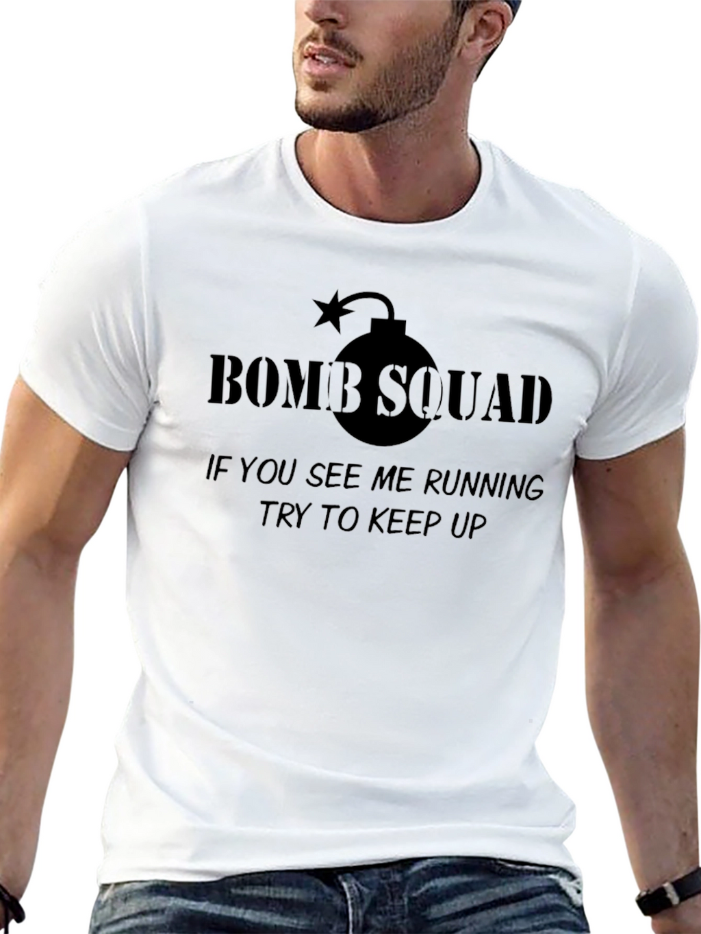 Bomb Squad Graphic T-Shirt - Humorous Running Tee