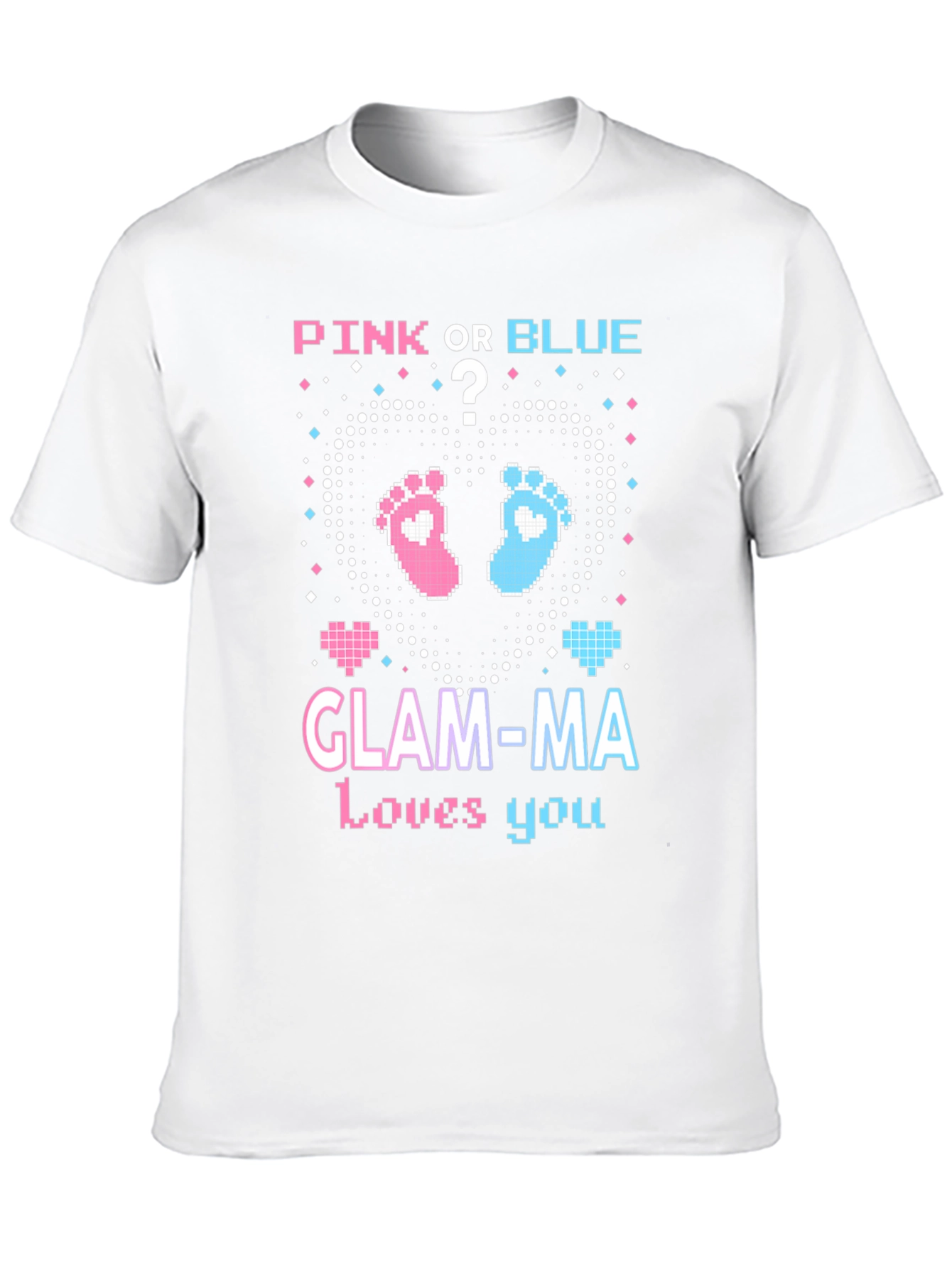 Pink or Blue Glam-Ma Gender Reveal T-Shirt