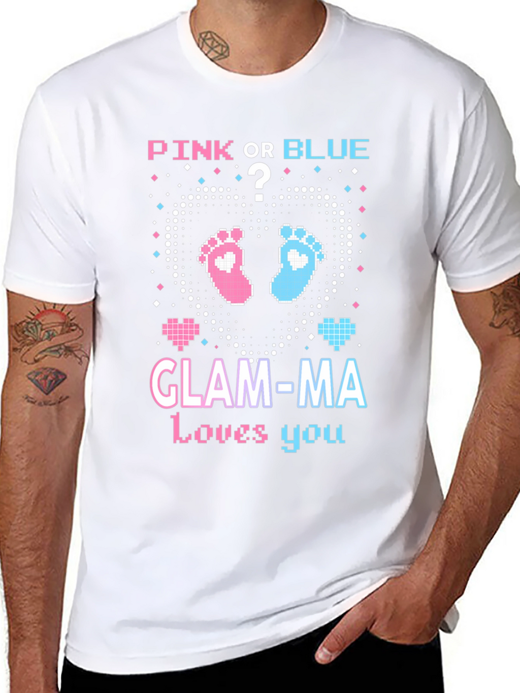 Pink or Blue Glam-Ma Gender Reveal T-Shirt