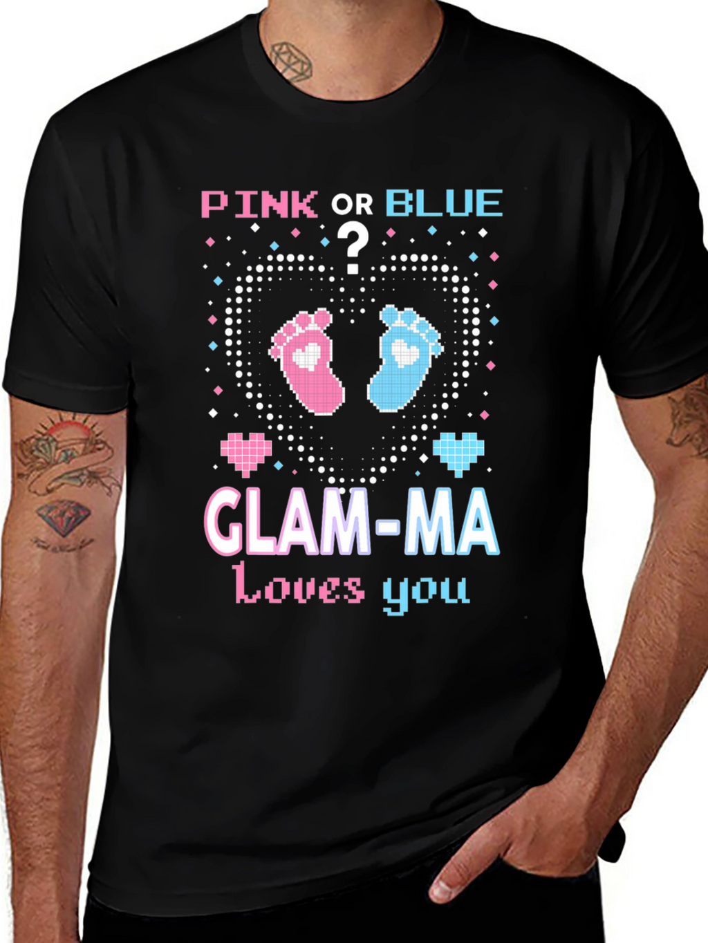 Pink or Blue Glam-Ma Gender Reveal T-Shirt
