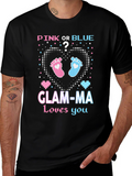 Pink or Blue Glam-Ma Gender Reveal T-Shirt