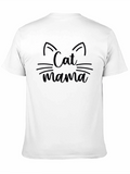 Cat Mama Black Graphic T-Shirt