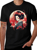 Geisha Art Graphic Black T-Shirt