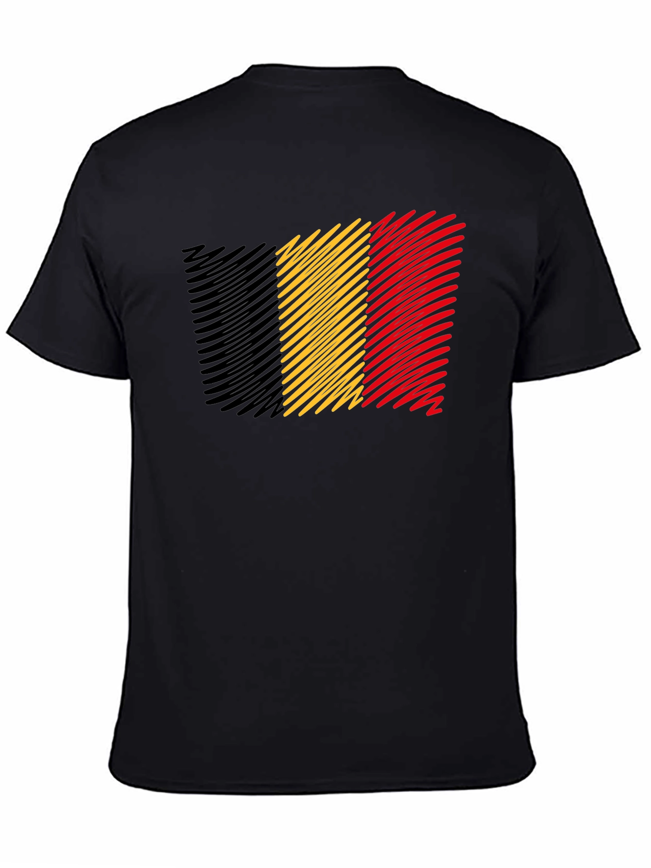 Belgium Flag T-Shirt - Mens Black Tee