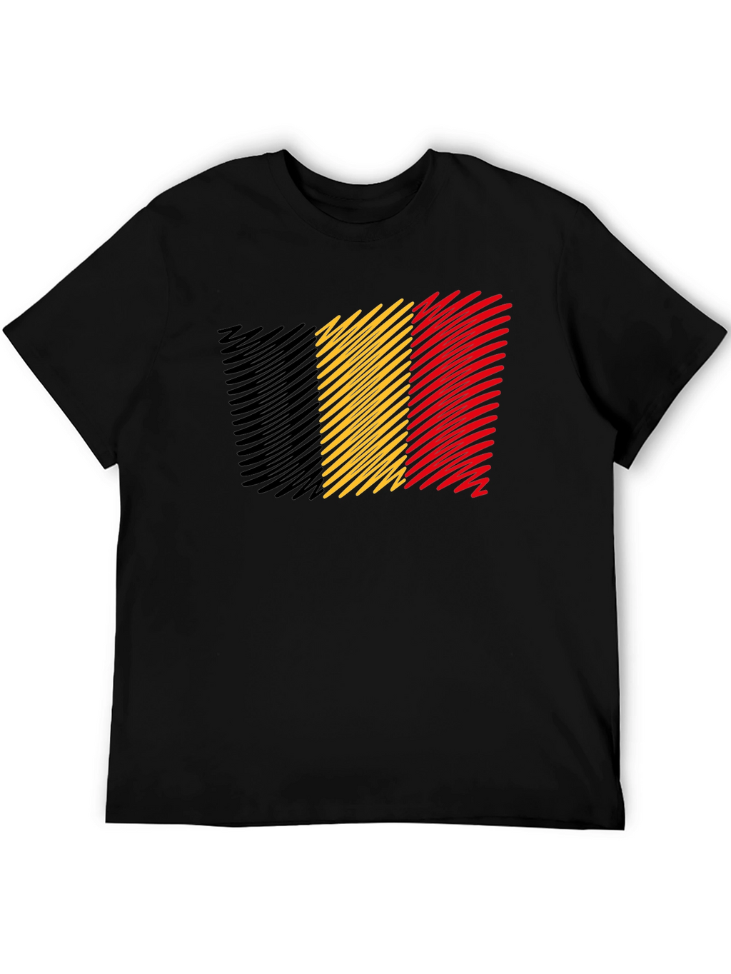 Belgium Flag T-Shirt - Mens Black Tee