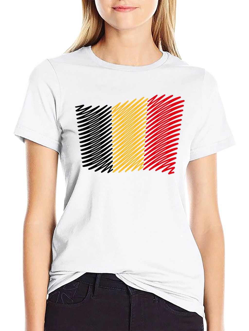 Belgium Flag T-Shirt - Mens Black Tee
