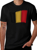 Belgium Flag T-Shirt - Mens Black Tee