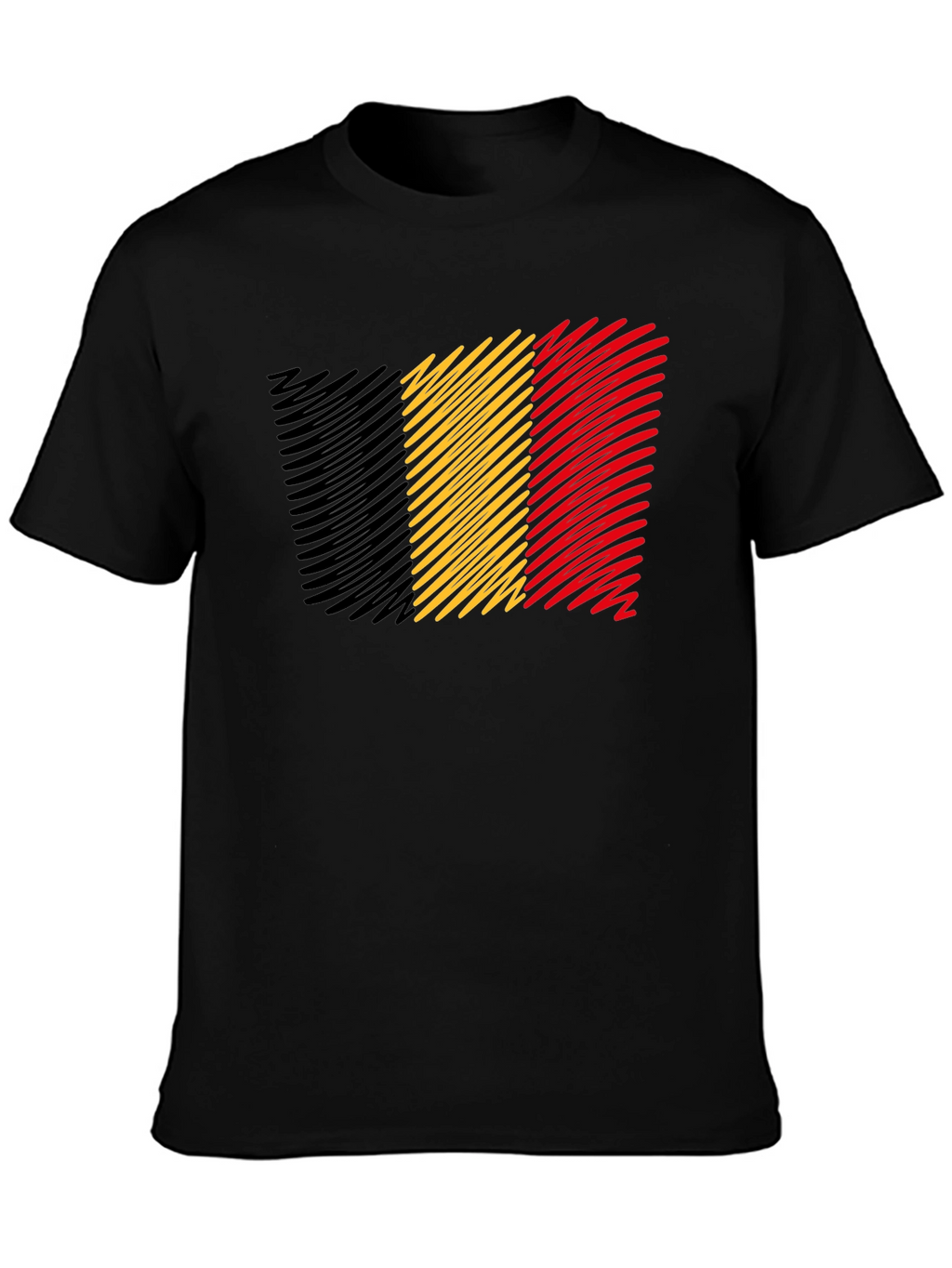 Belgium Flag T-Shirt - Mens Black Tee