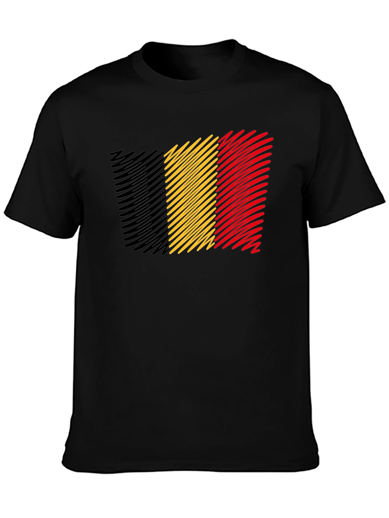 Belgium Flag T-Shirt - Mens Black Tee