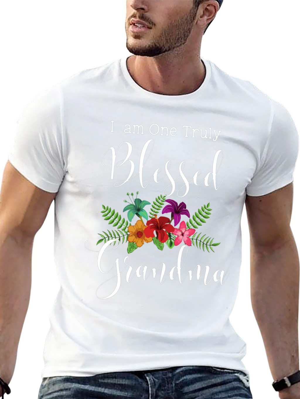 Blessed Grandma T-Shirt - Floral Design