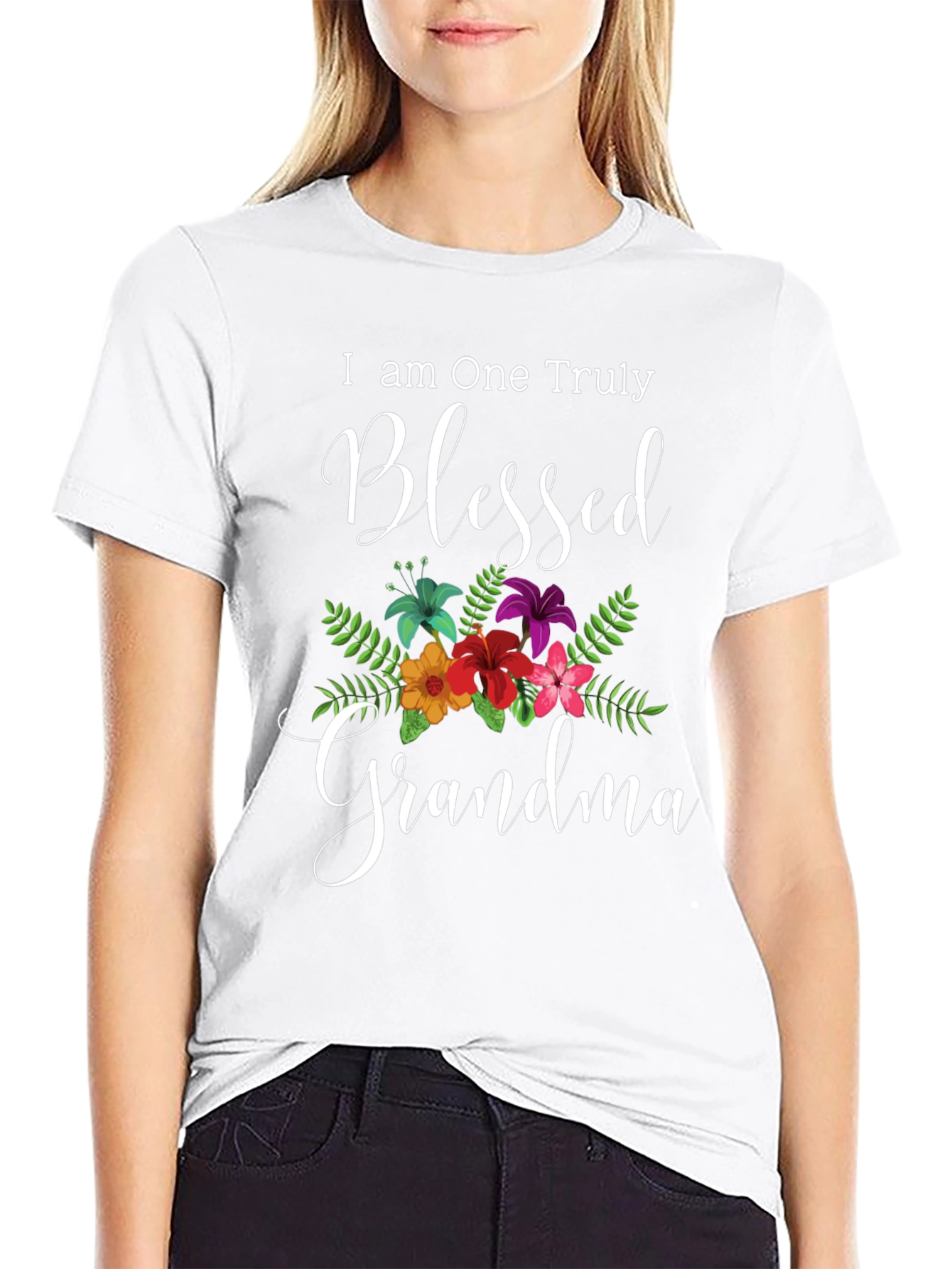 Blessed Grandma T-Shirt - Floral Design