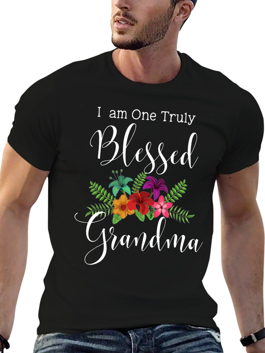 Blessed Grandma T-Shirt - Floral Design