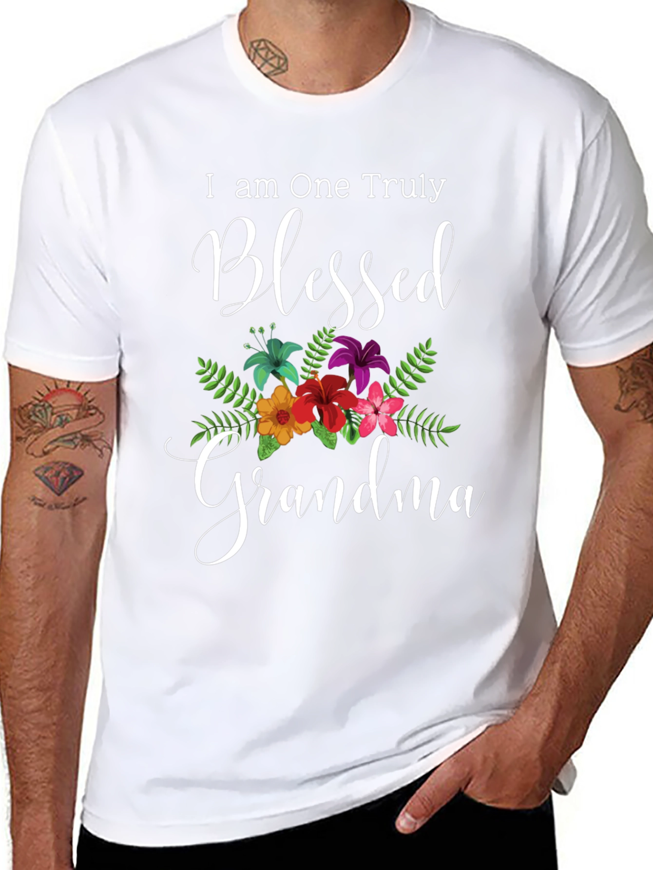 Blessed Grandma T-Shirt - Floral Design