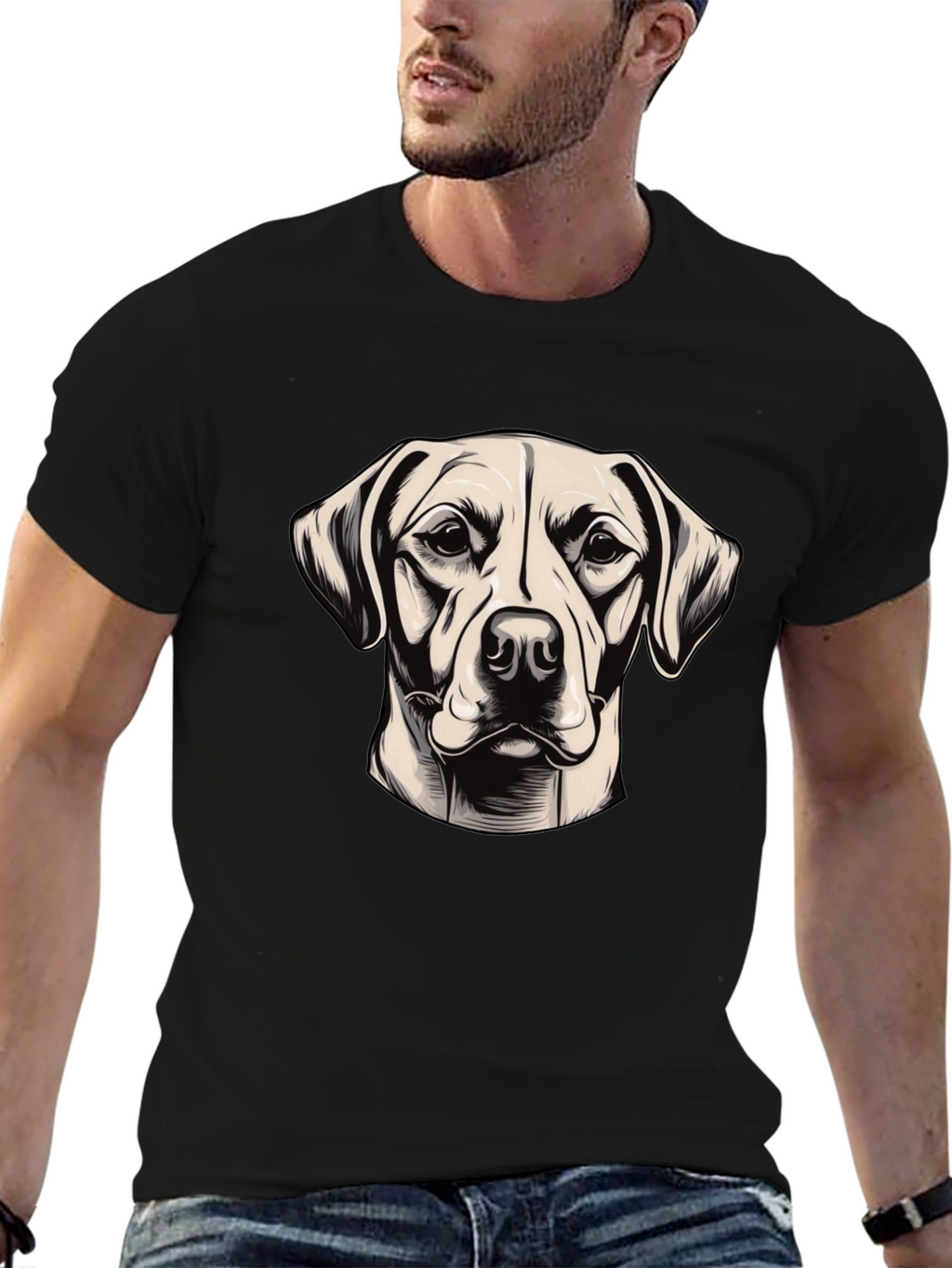 Cool Dog Graphic Black T-Shirt