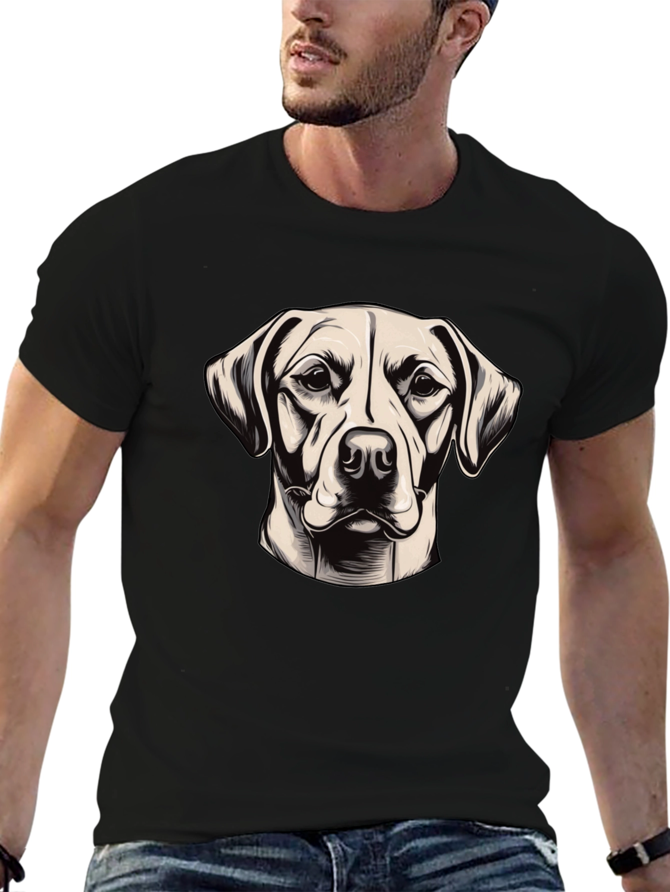 Cool Dog Graphic Black T-Shirt