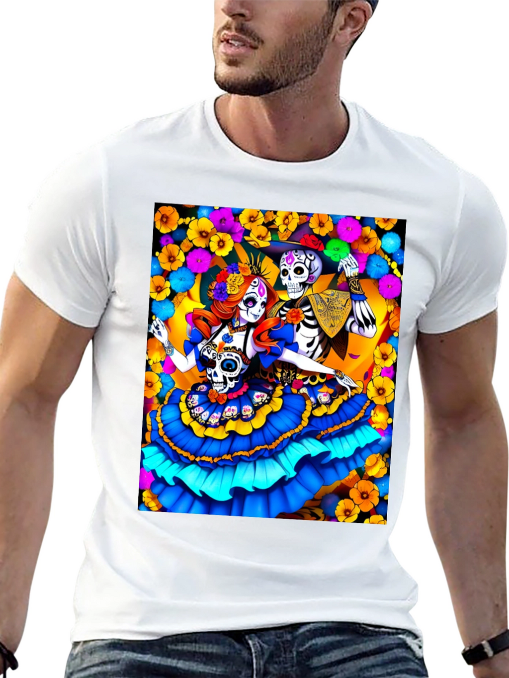 Day of the Dead Skeleton Couple T-Shirt