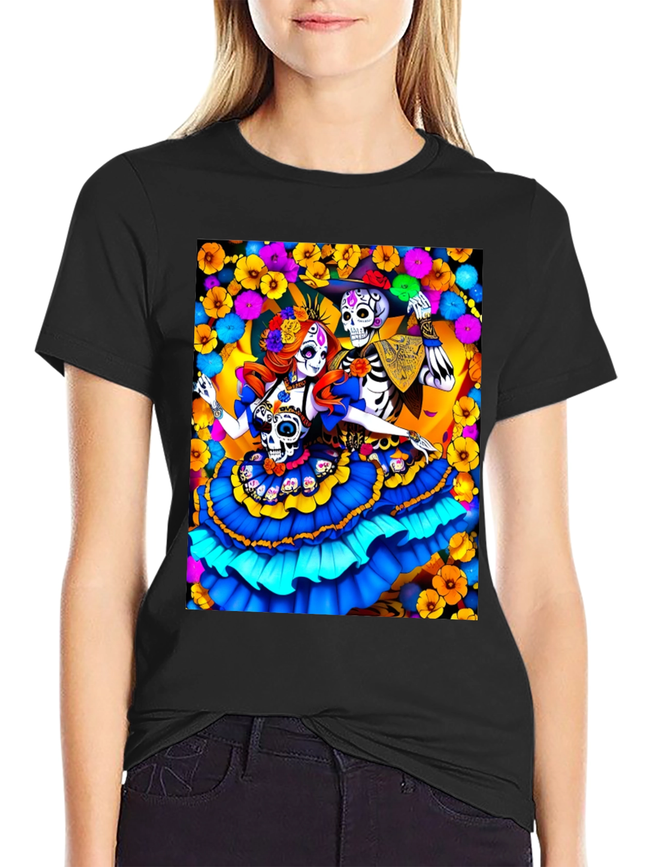 Day of the Dead Skeleton Couple T-Shirt