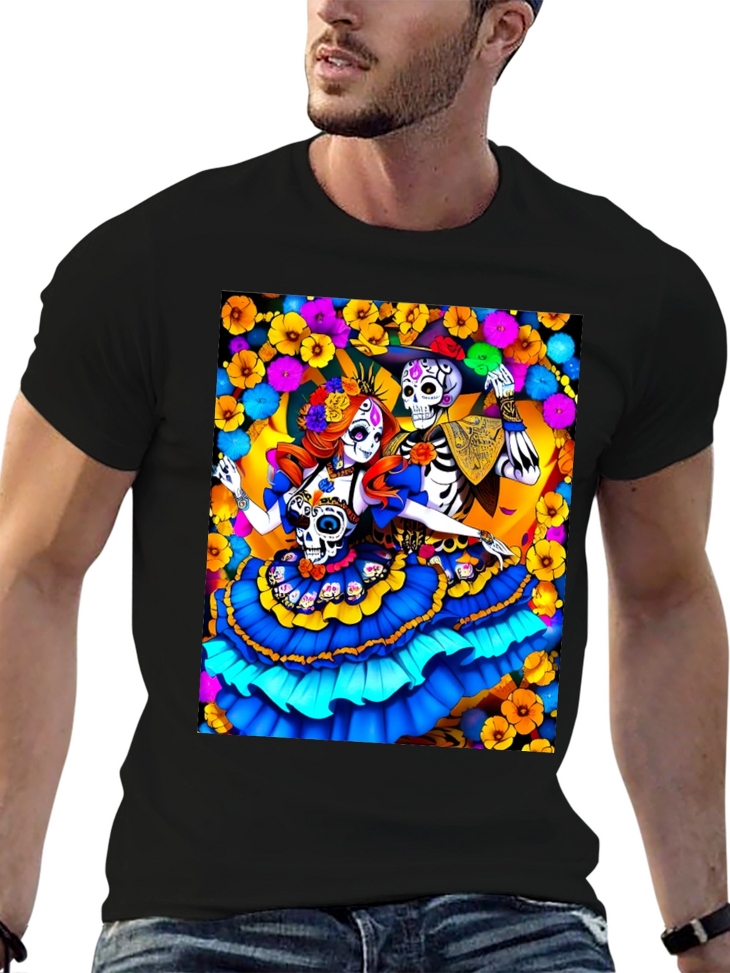 Day of the Dead Skeleton Couple T-Shirt