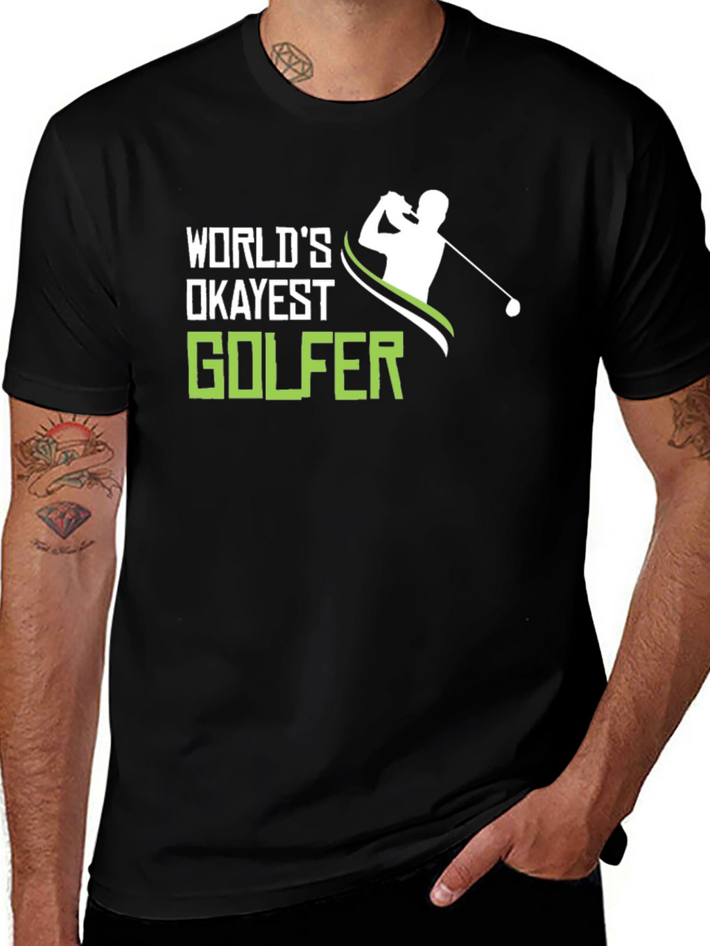 Worlds Okayest Golfer T-Shirt - Funny Golf Tee