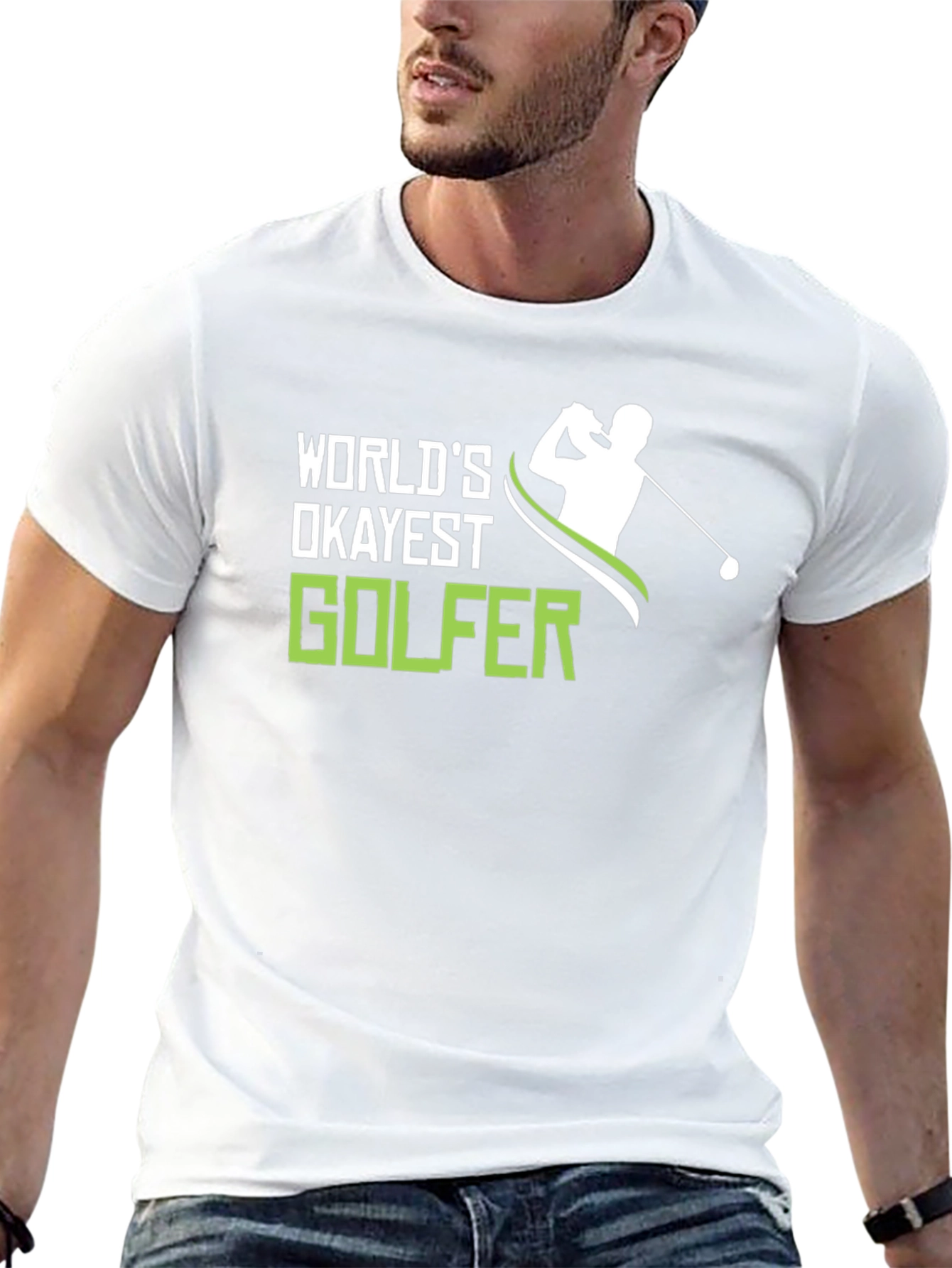 Worlds Okayest Golfer T-Shirt - Funny Golf Tee