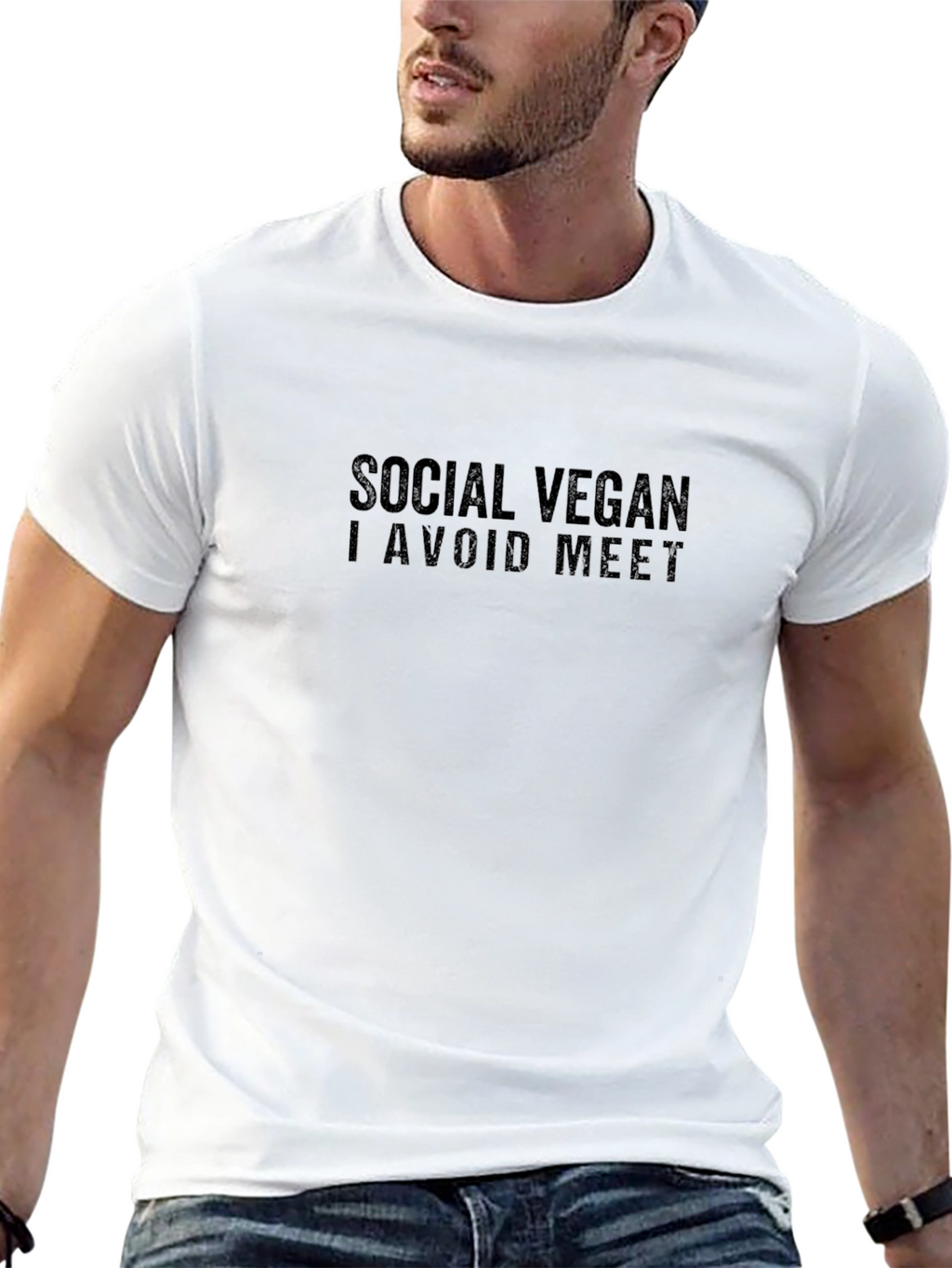 Social Vegan T-Shirt - I Avoid Meet