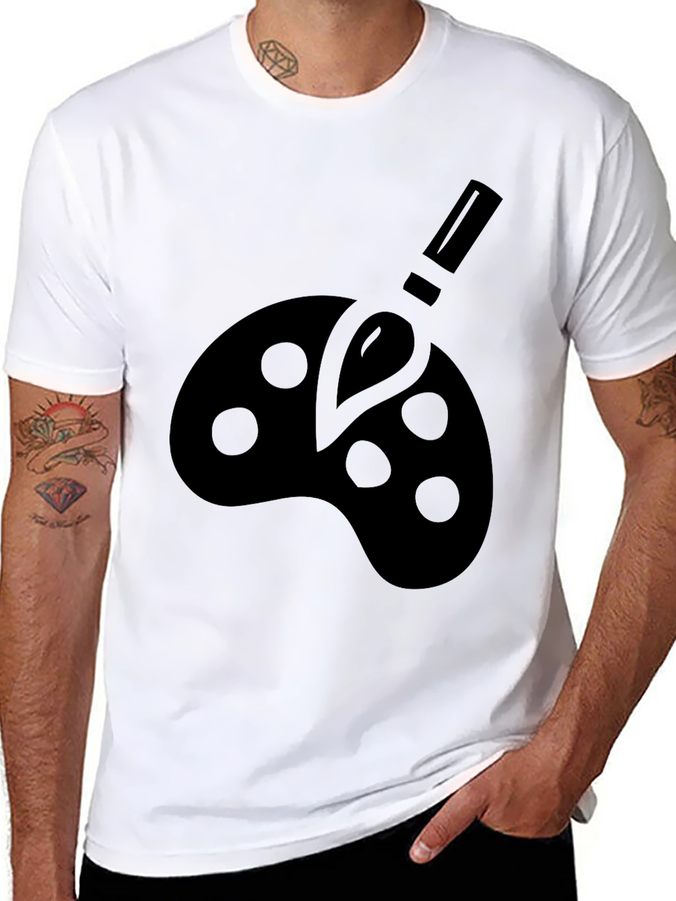 Artist Palette Tee - Brush & Color Splash Design