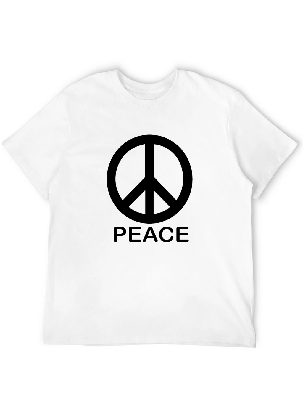Peace Symbol Graphic T-Shirt - Casual Black Tee