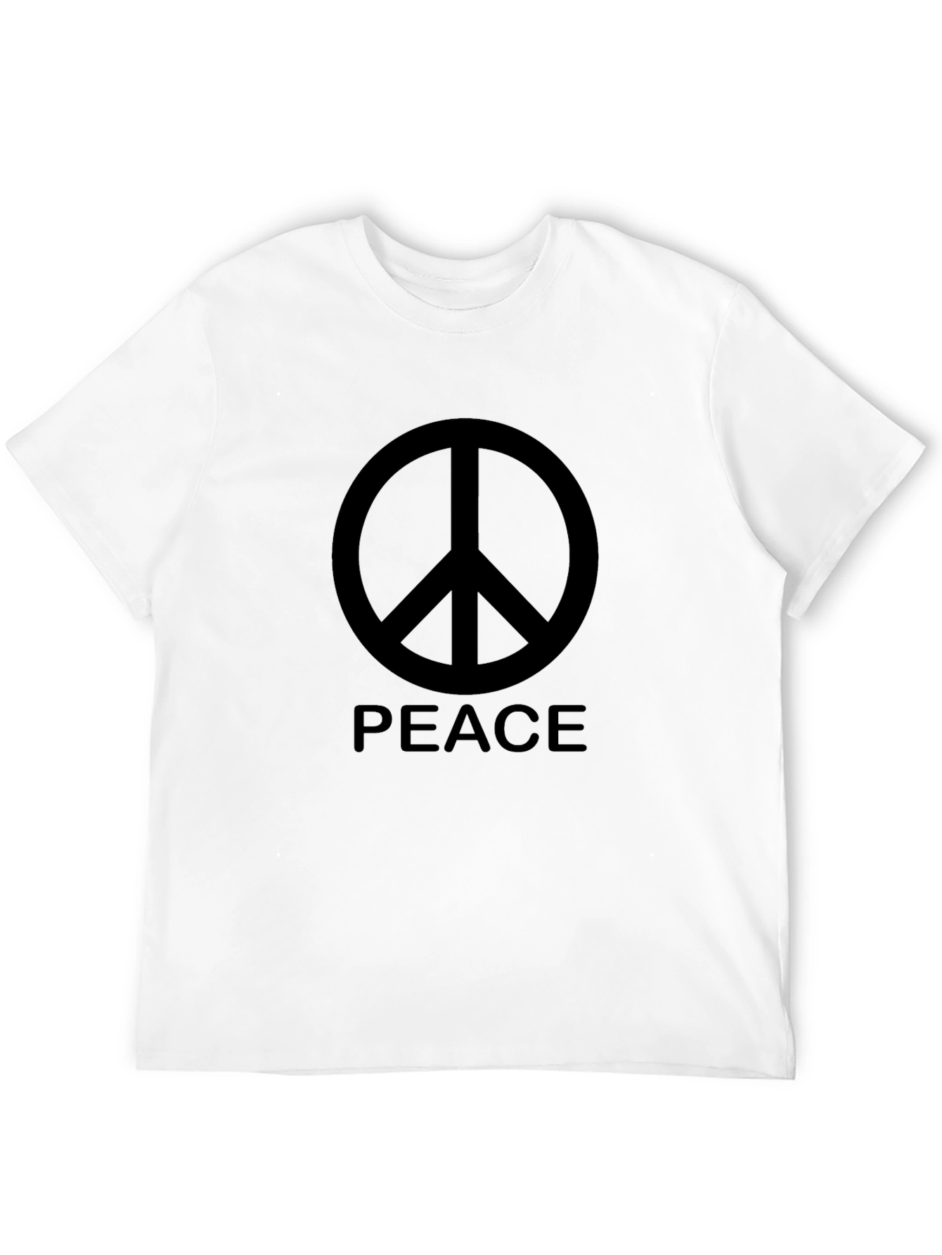 Peace Symbol Graphic T-Shirt - Casual Black Tee