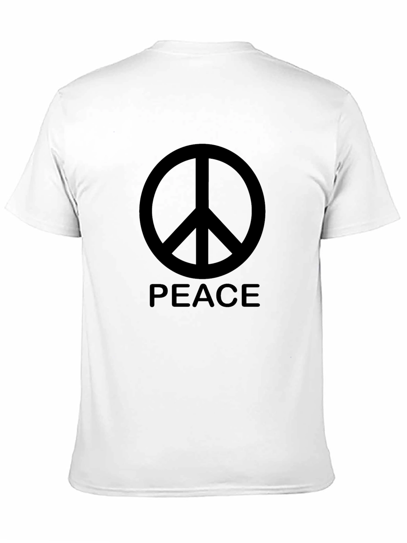 Peace Symbol Graphic T-Shirt - Casual Black Tee