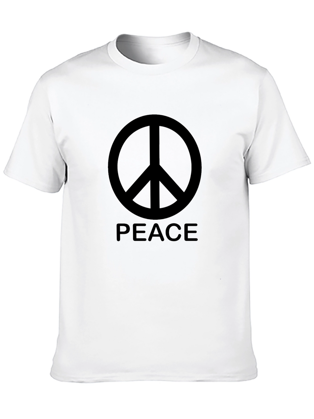 Peace Symbol Graphic T-Shirt - Casual Black Tee