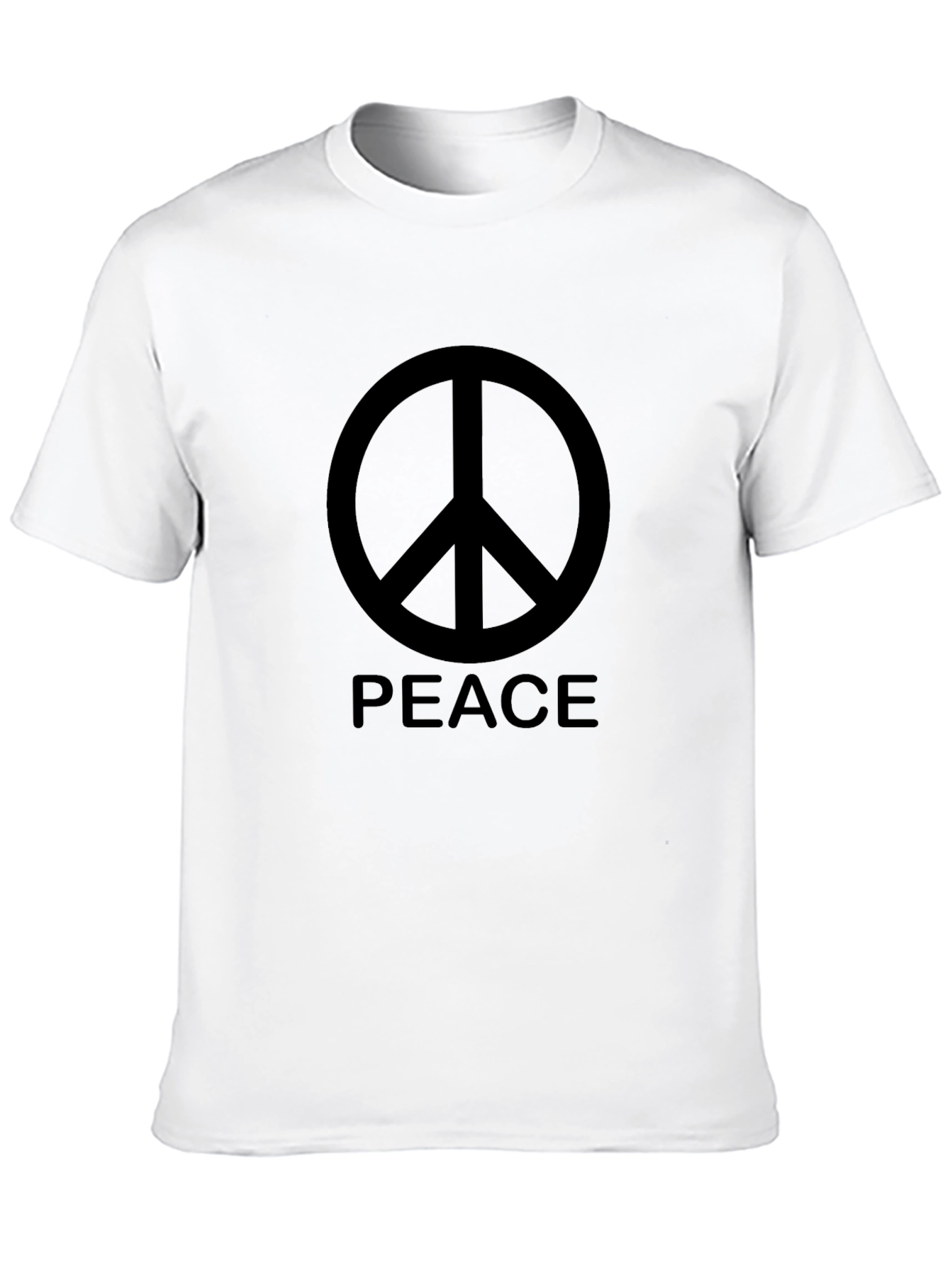 Peace Symbol Graphic T-Shirt - Casual Black Tee