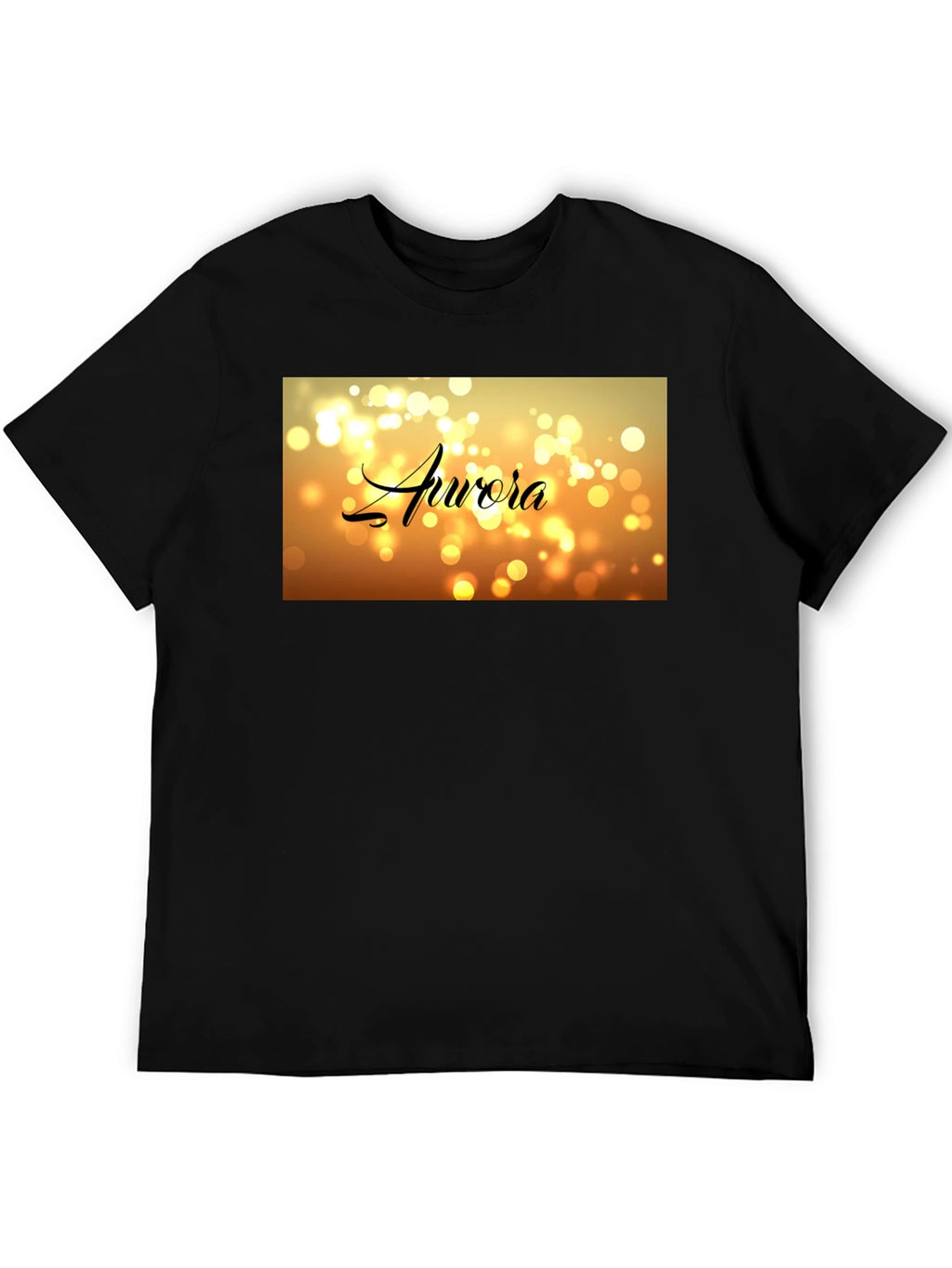 Aurora Bokeh Graphic Black T-Shirt