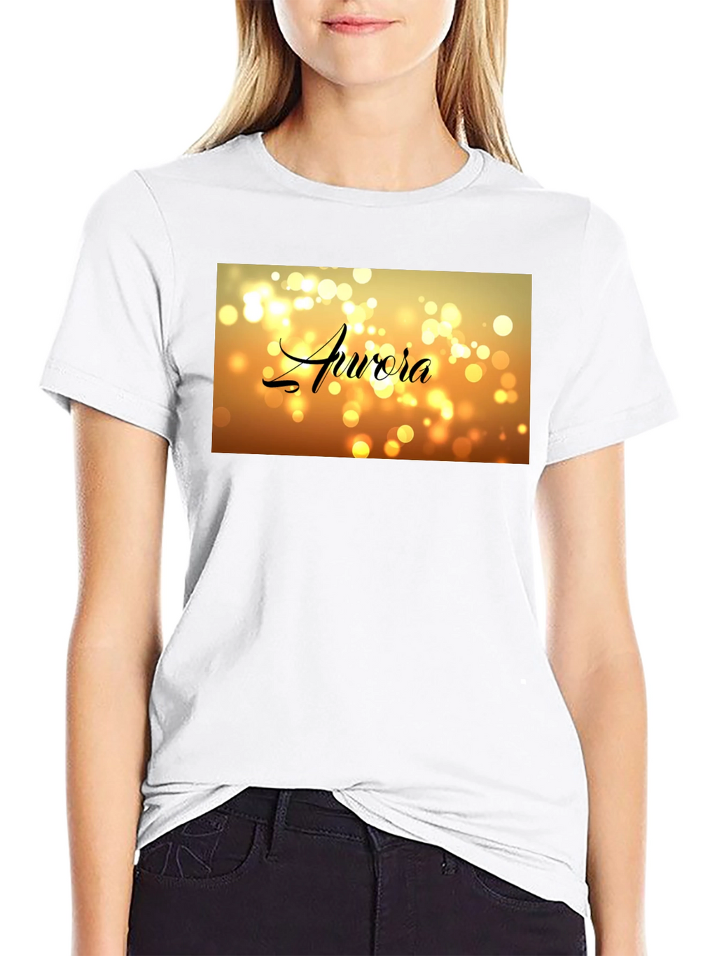 Aurora Bokeh Graphic Black T-Shirt