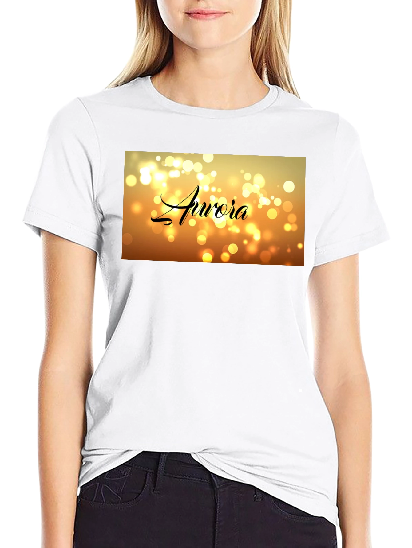 Aurora Bokeh Graphic Black T-Shirt