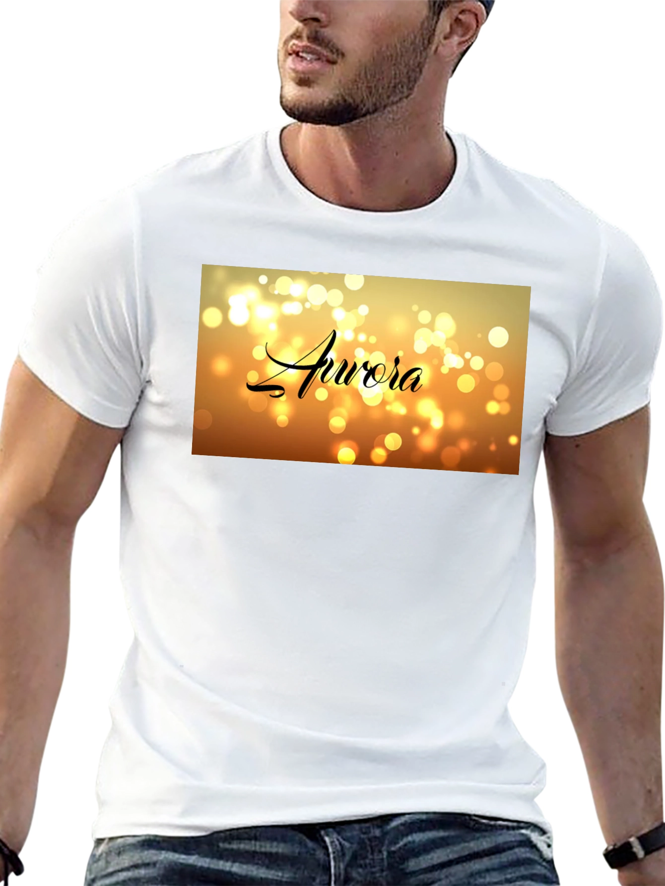 Aurora Bokeh Graphic Black T-Shirt