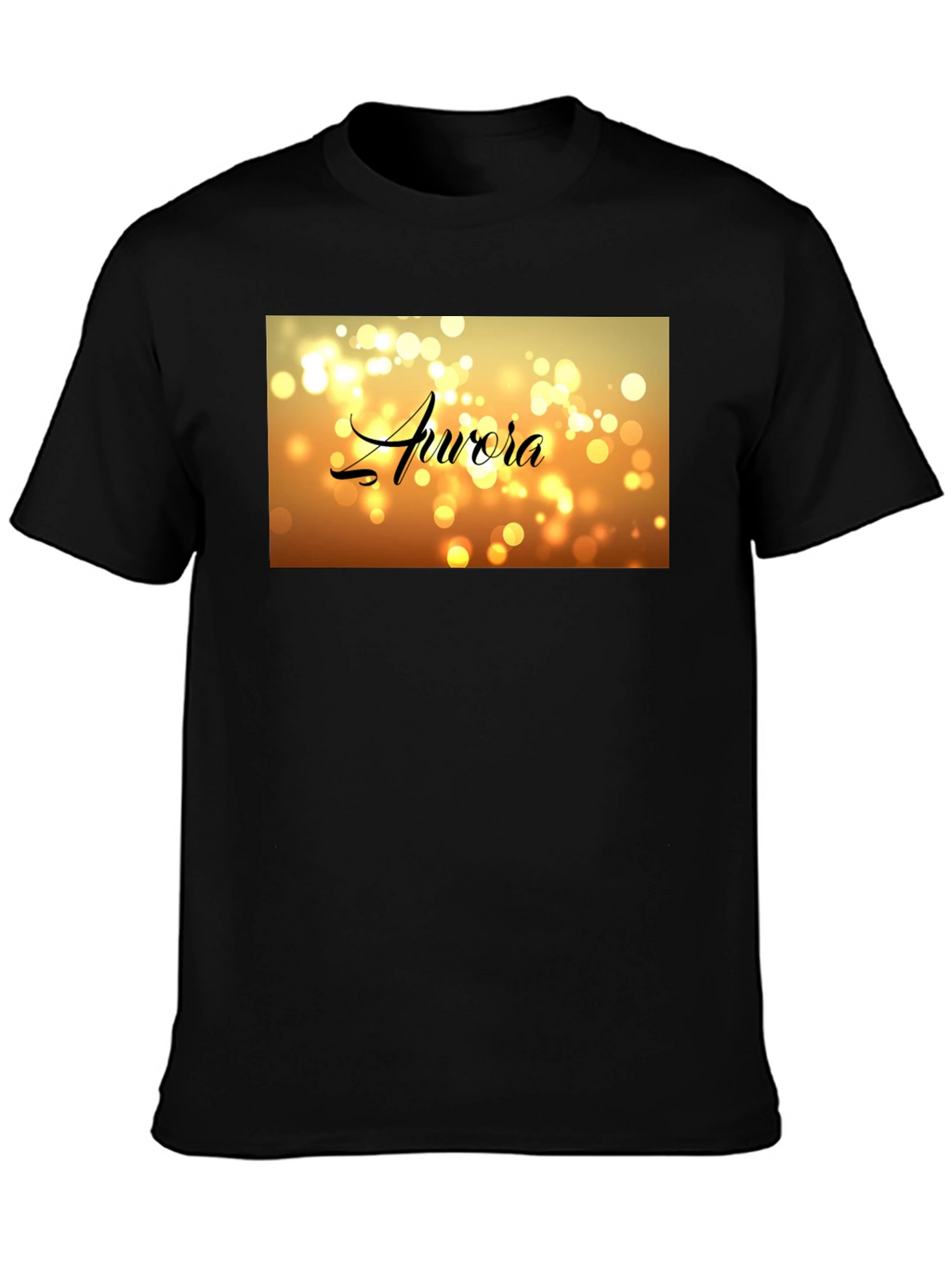 Aurora Bokeh Graphic Black T-Shirt